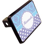 Purple Damask & Dots Rectangular Trailer Hitch Cover - 2" (Personalized)