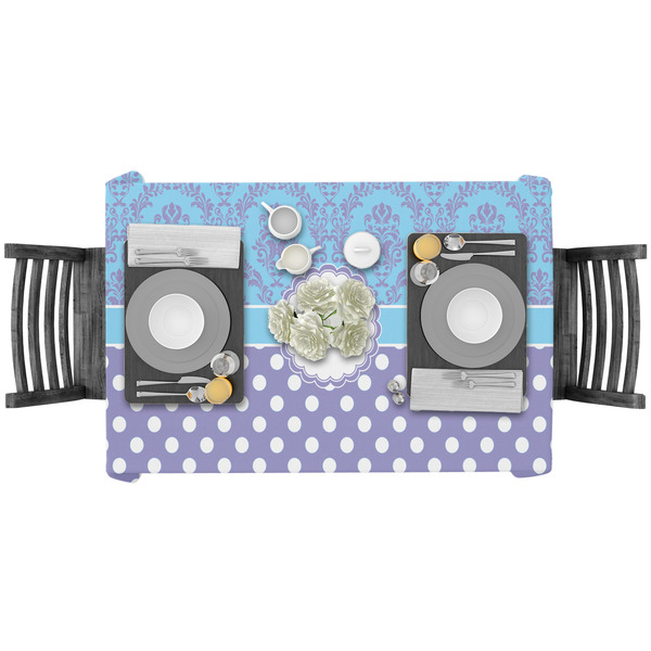 Purple Damask & Dots Rectangular Tablecloths - LIFESTYLE