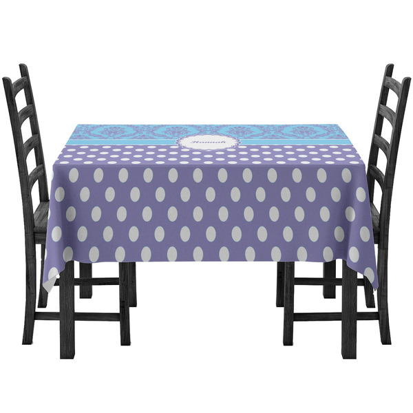 Custom Purple Damask & Dots Tablecloth (Personalized)