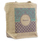 Purple Damask & Dots Reusable Cotton Grocery Bag - Front View