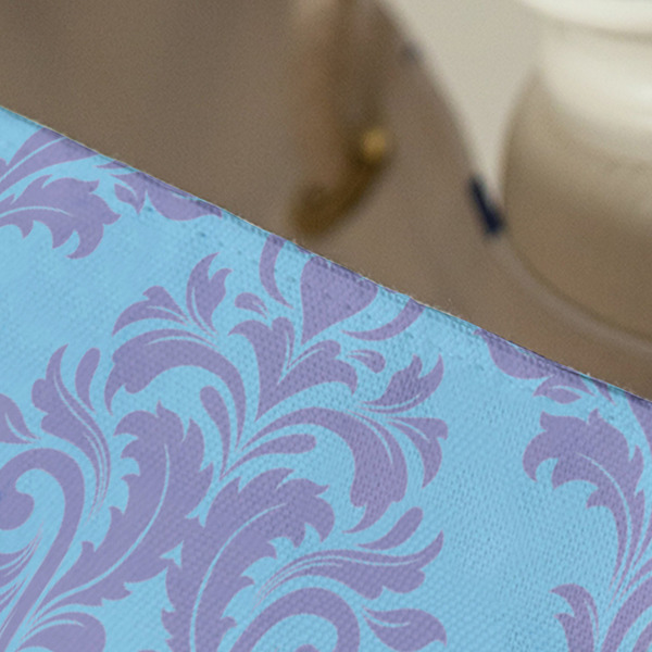 Purple Damask & Dots Large Rope Tote - Close Up View