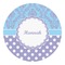 Purple Damask & Dots Round Decal (Personalized)