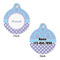 Purple Damask & Dots Round Pet Tag - Front & Back