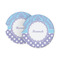 Purple Damask & Dots Sandstone Car Coasters - Set of 2 (Personalized)