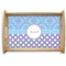 Purple Damask & Dots Natural Wooden Tray - Small (Personalized)