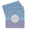 Purple Damask & Dots Set of 4 Sandstone Coasters - Front View