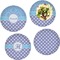 Purple Damask & Dots Set of Lunch / Dinner Plates