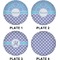 Purple Damask & Dots Set of Lunch / Dinner Plates (Approval)