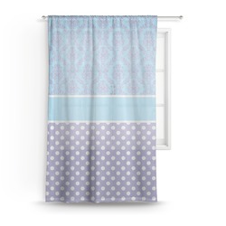 Purple Damask & Dots Sheer Curtain