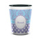 Purple Damask & Dots Ceramic Shot Glass - 1.5 oz - Two Tone - Single (Personalized)