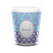 Purple Damask & Dots Ceramic Shot Glass - 1.5 oz - White - Set of 4 (Personalized)