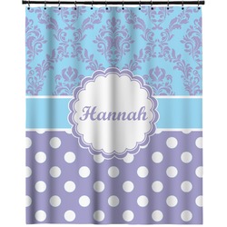 Purple Damask & Dots Extra Long Shower Curtain - 70"x84" (Personalized)