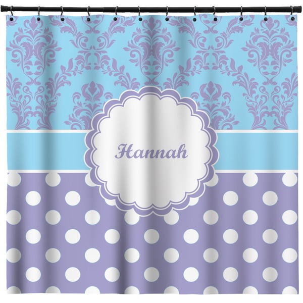 Custom Purple Damask & Dots Shower Curtain - Custom Size (Personalized)