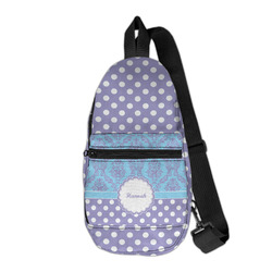 Purple Damask & Dots Sling Bag (Personalized)