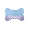 Purple Damask & Dots Bone Shaped Dog Food Mat (Small) (Personalized)