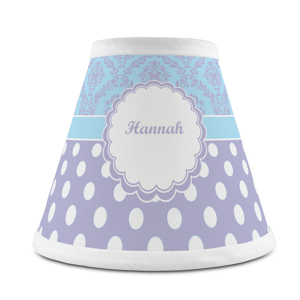 Custom Purple Damask & Dots Chandelier Lamp Shade (Personalized)