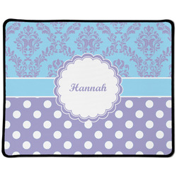 Purple Damask & Dots Large Gaming Mouse Pad - 12.5" x 10" (Personalized)