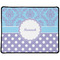 Purple Damask & Dots Large Gaming Mouse Pad - 12.5" x 10" (Personalized)