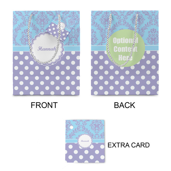 Purple Damask & Dots Small Gift Bag - Approval