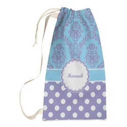 Purple Damask & Dots Laundry Bags - Small (Personalized)
