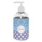 Purple Damask & Dots Plastic Soap / Lotion Dispenser (8 oz - Small - White) (Personalized)