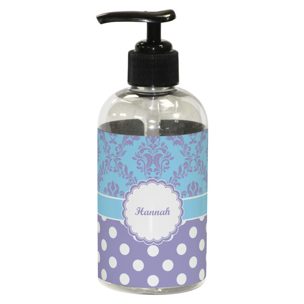 Purple Damask & Dots Small Soap/Lotion Bottle