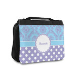 Purple Damask & Dots Toiletry Bag - Small (Personalized)