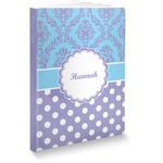 Purple Damask & Dots Softbound Notebook - 5.75" x 8" (Personalized)