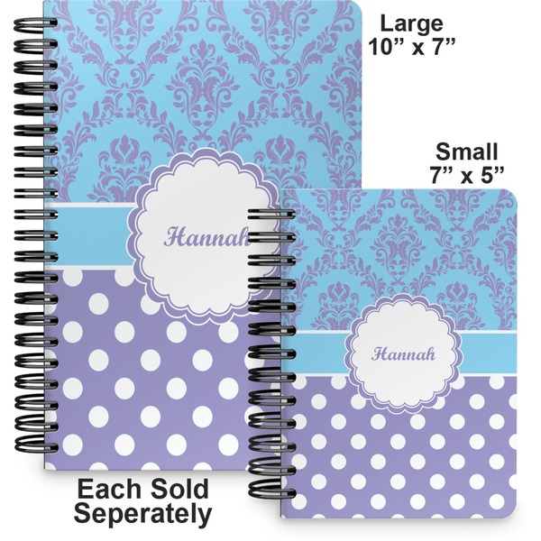 Purple Damask & Dots Spiral Journal - Comparison
