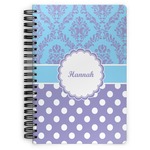Purple Damask & Dots Spiral Notebook (Personalized)