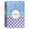 Purple Damask & Dots Spiral Journal Large - Front View
