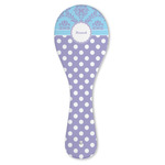 Purple Damask & Dots Ceramic Spoon Rest (Personalized)