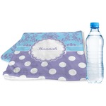 Purple Damask & Dots Sports & Fitness Towel (Personalized)