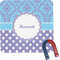 Purple Damask & Dots Square Fridge Magnet (Personalized)