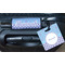 Purple Damask & Dots Square Luggage Tag & Handle Wrap - In Context