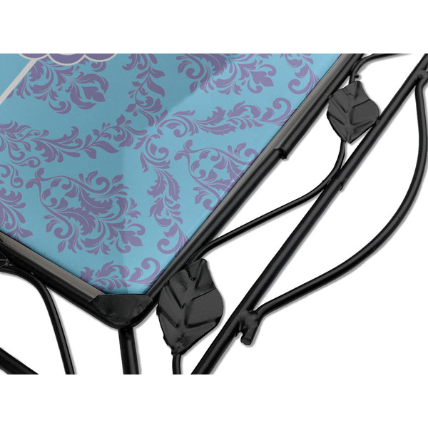 Purple Damask & Dots Square Trivet - Detail