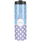 Purple Damask & Dots Stainless Steel Skinny Tumbler - 20 oz (Personalized)