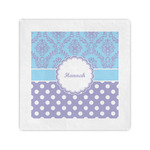 Purple Damask & Dots Standard Cocktail Napkins (Personalized)