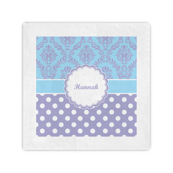 Purple Damask & Dots Cocktail Napkins (Personalized)