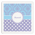 Purple Damask & Dots Paper Dinner Napkins (Personalized)