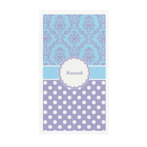 Custom Purple Damask & Dots Guest Towels - Full Color - Standard (Personalized)