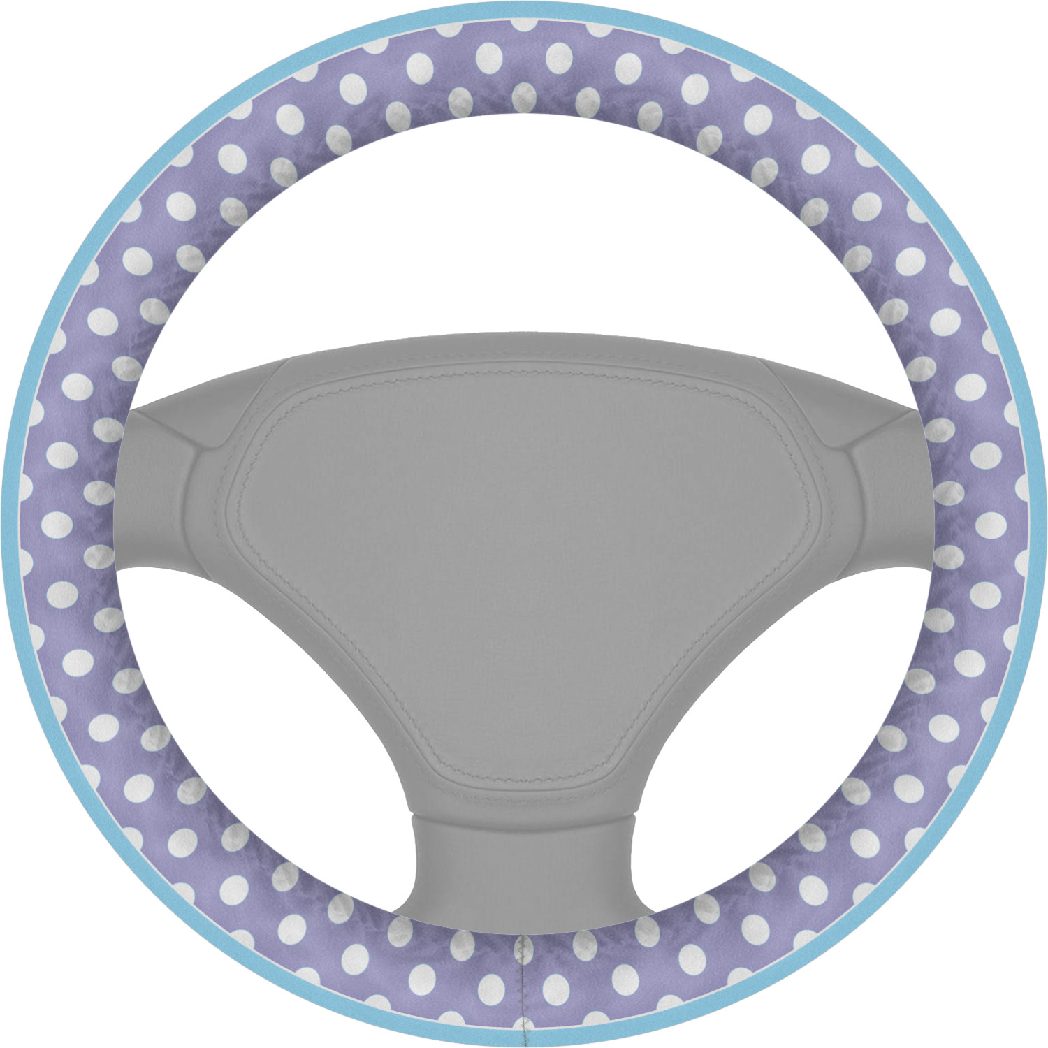 Purple Damask & Dots Steering Wheel Cover (Personalized) YouCustomizeIt