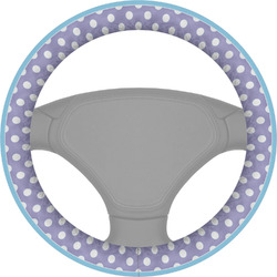 Purple Damask & Dots Steering Wheel Cover (Personalized)