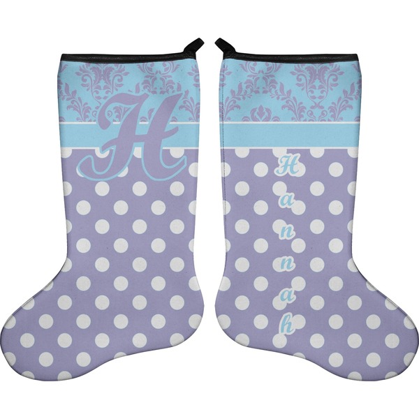 Purple Damask & Dots Stocking - Double-Sided - Approval