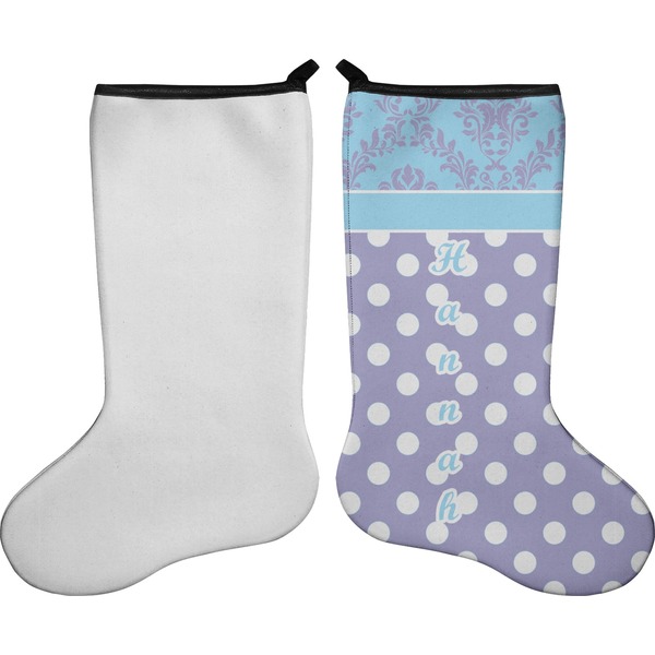 Purple Damask & Dots Stocking - Single-Sided - Approval
