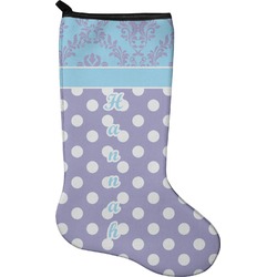 Purple Damask & Dots Holiday Stocking - Single-Sided - Neoprene (Personalized)