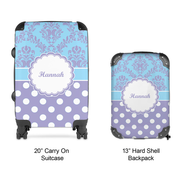 Purple Damask & Dots Suitcase Set 4 - APPROVAL