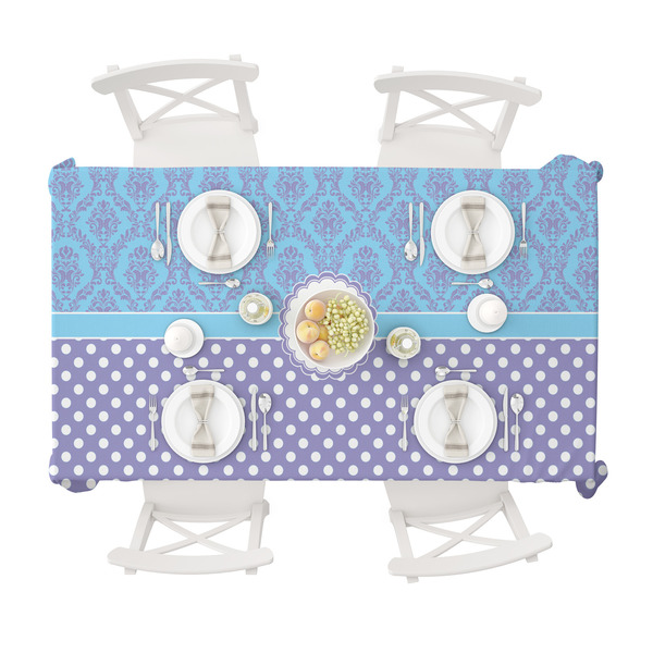 Purple Damask & Dots Tablecloths (58"x102") - TOP VIEW