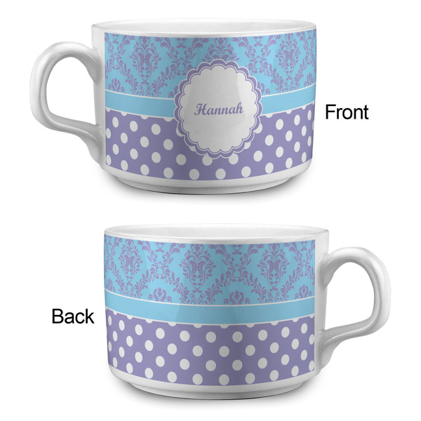 Purple Damask & Dots Tea Cup - Single Apvl