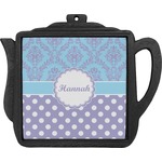 Purple Damask & Dots Teapot Trivet (Personalized)